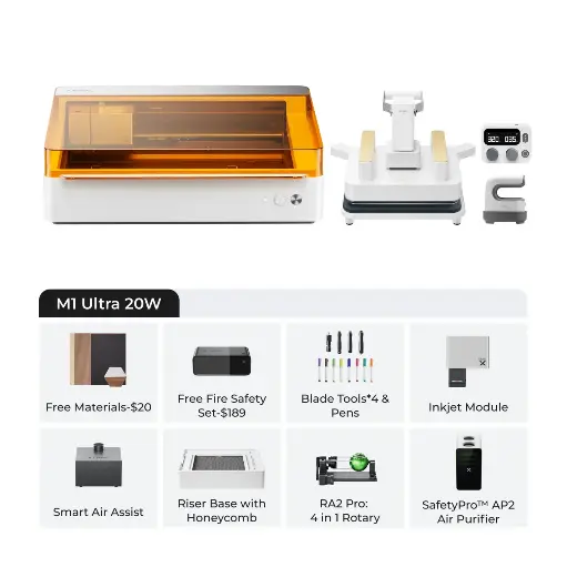 [P1030692-ULTIMATE] xTool M1 Ultra 20W 4-in-1 DIY Ultimate Kit